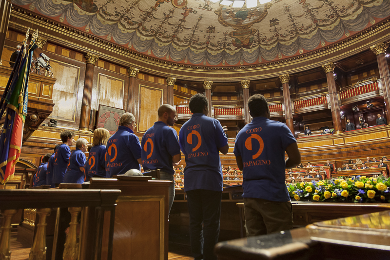 L'Aula del Senato durante il concerto del Coro Papageno.