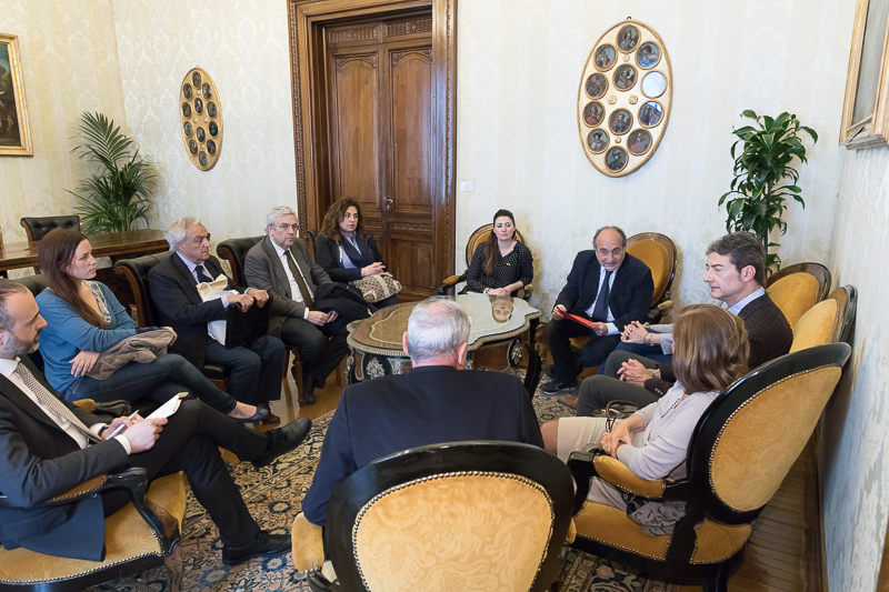 Il Presidente Grasso incontra una delegazione della Federazione Nazionale Stampa Italiana (FNSI).