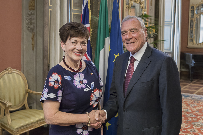 Il Presidente del Senato, Pietro Grasso, riceve il Governatore Generale della Nuova Zelanda, S. E. Dame Patsy Reddy.