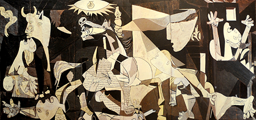 Immagine del cartone realizzato da Pablo Picasso, da cui è nato l’arazzo esposto all'ONU