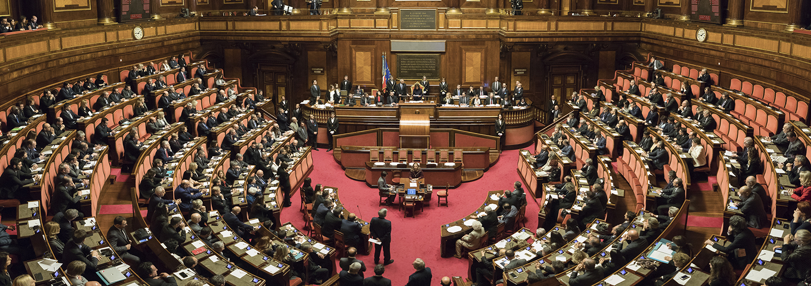 L'Aula di Palazzo Madama mentre il Presidente Alberti Casellati pronuncia il discorso di insediamento L'Aula di Palazzo Madama mentre il Presidente Alberti Casellati pronuncia il discorso di insediamento