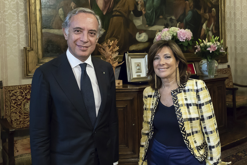 Nella foto il Presidente del Senato, Maria Elisabetta Alberti Casellati, e l'Ambasciatore d'Italia a Mosca, Pasquale Terracciano.