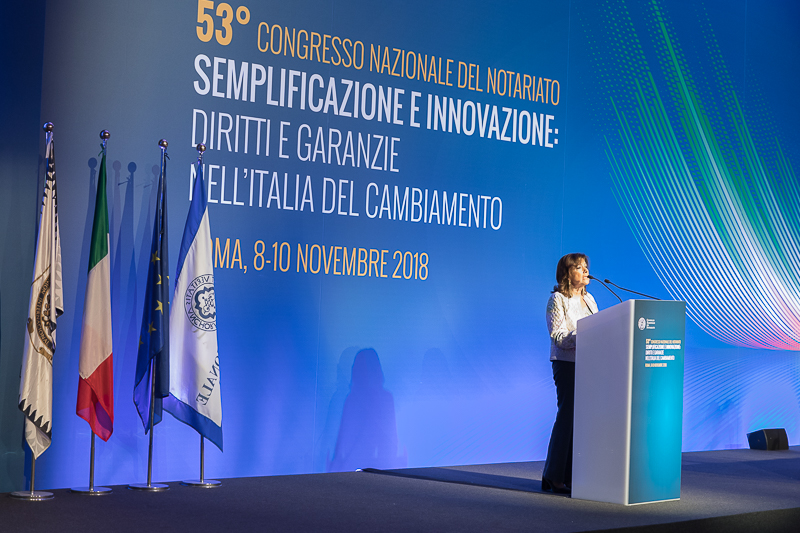 Il Presidente del Senato, Maria Elisabetta Alberti Casellati, durante il suo intervento.