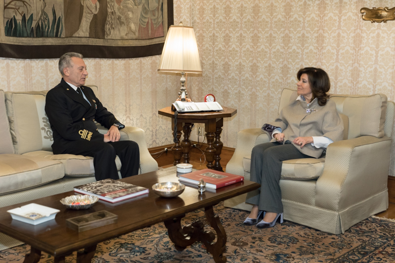 Il Presidente del Senato della Repubblica, Maria Elisabetta Alberti Casellati, riceve in visita a Palazzo Madama, il Comandante Generale del Corpo delle Capitanerie di Porto - Guardia Costiera, Giovanni Pettorino.
