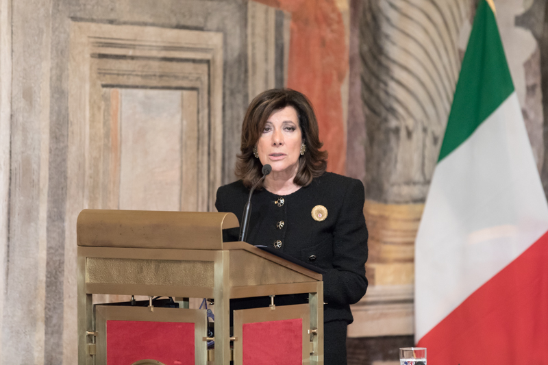 Il Presidente del Senato della Repubblica, Maria Elisabetta Alberti Casellati, durante il suo intervento.