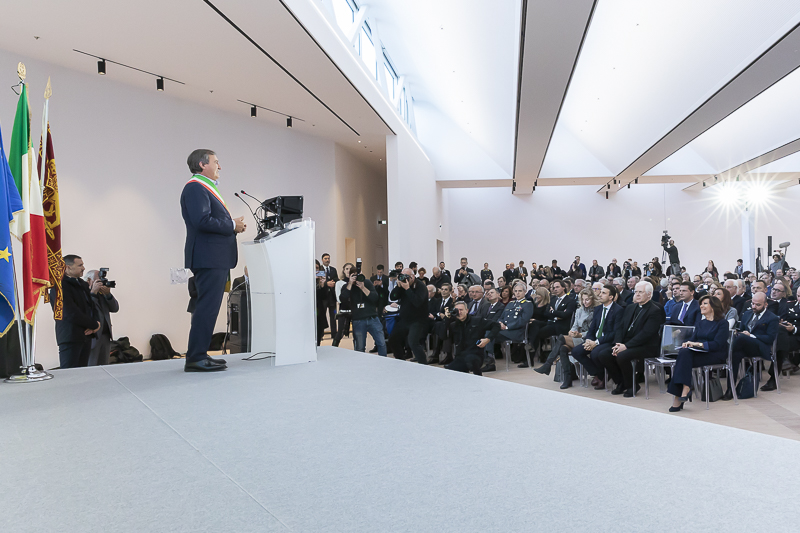 Mestre. Intervento di Luigi Brugnaro, Sindaco di Venezia, nell'aula-laboratorio del Museo M9.