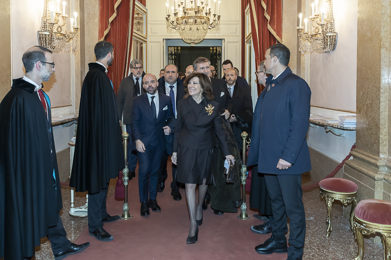 Il Presidente del Senato, Maria Elisabetta Alberti Casellati, giunge al Teatro La Fenice.