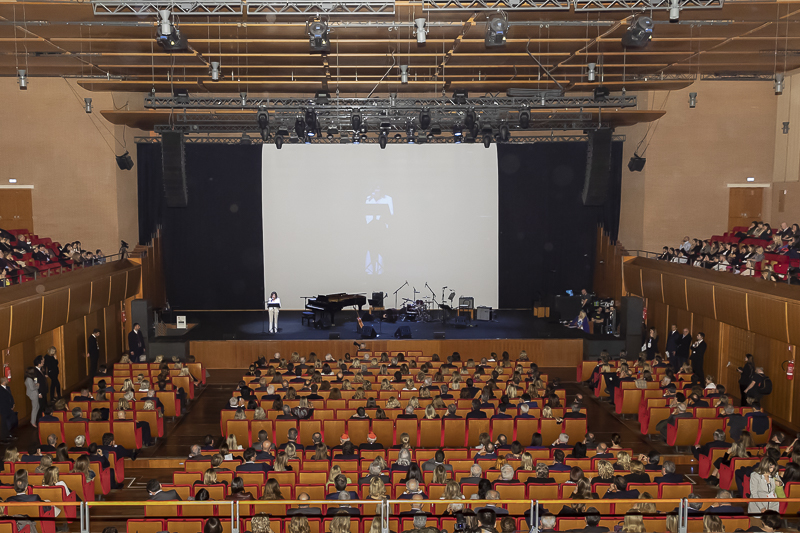 La Sala Sinopoli dell'Auditorium Parco della Musica durante l'intervento del Presidente del Senato, Maria Elisabetta Alberti Casellati.
