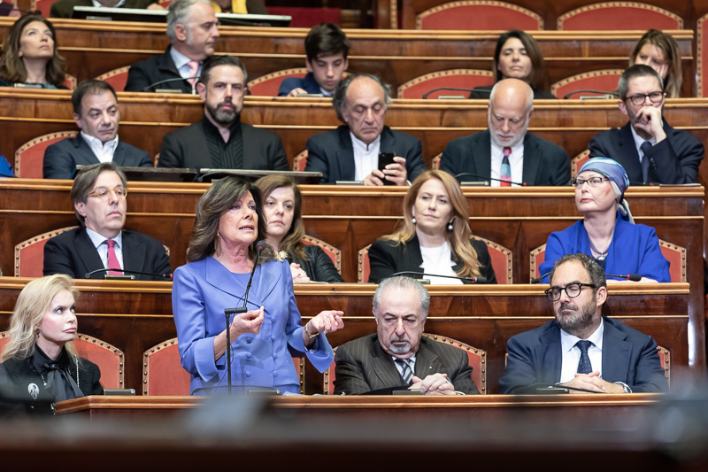 Il Presidente del Senato, Maria Elisabetta Alberti Casellati, rivolge un indirizzo di saluto.