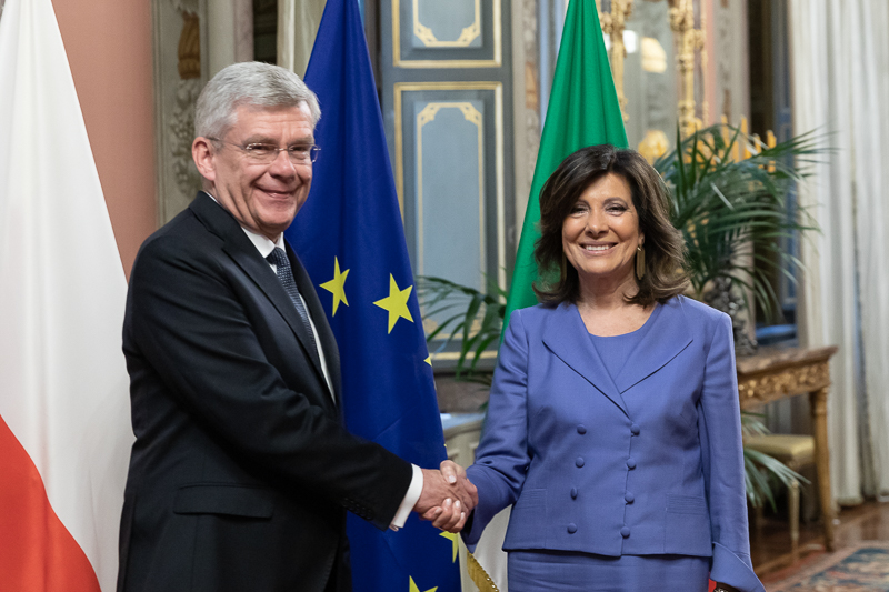 Il Presidente del Senato della Repubblica, Maria Elisabetta Alberti Casellati, incontra il Presidente del Senato della Repubblica di Polonia, Stanislaw Karczewski.