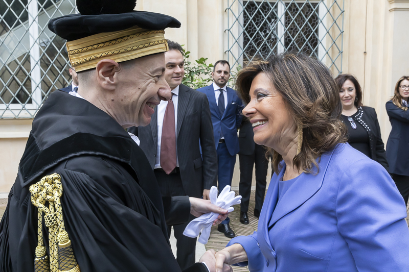 Il Presidente del Senato, Maria Elisabetta Alberti Casellati, viene accolta dal Presidente del Consiglio Nazionale Forense, Andrea Mascherin.