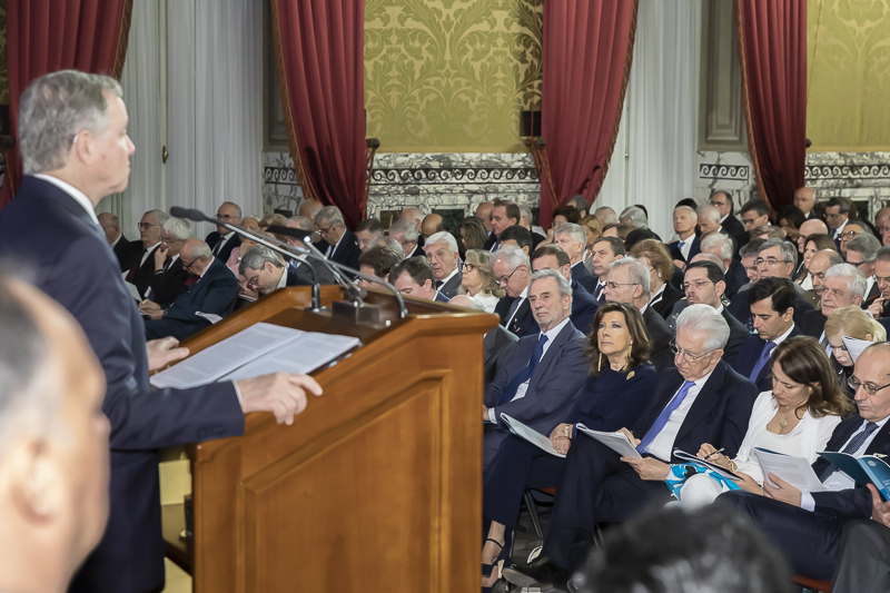 Il Presidente del Senato, Maria Elisabetta Alberti Casellati, segue il Governatore della Banca d'Italia, Ignazio Visco, nella lettura delle considerazioni finali della Relazione annuale.