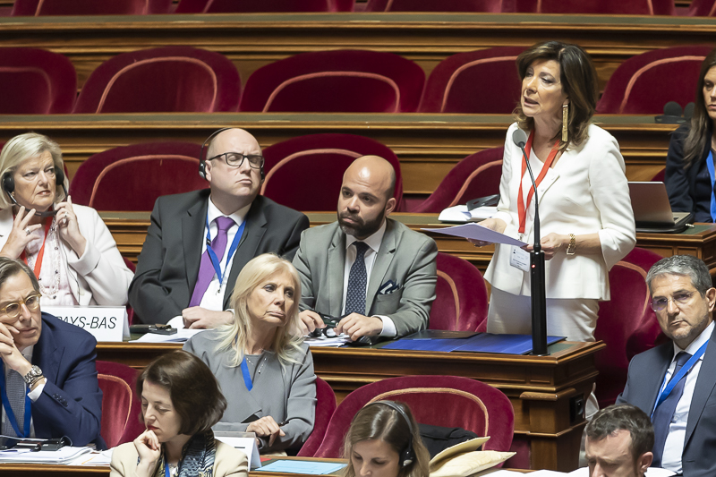 Intervento del Presidente del Senato, Maria Elisabetta Alberti Casellati, nell'Aula del Senato francese, in occasione della XX riunione dell'Associazione dei Senati d'Europa. Intervento del Presidente del Senato, Maria Elisabetta Alberti Casellati, nell'Aula del Senato francese, in occasione della XX riunione dell'Associazione dei Senati d'Europa.