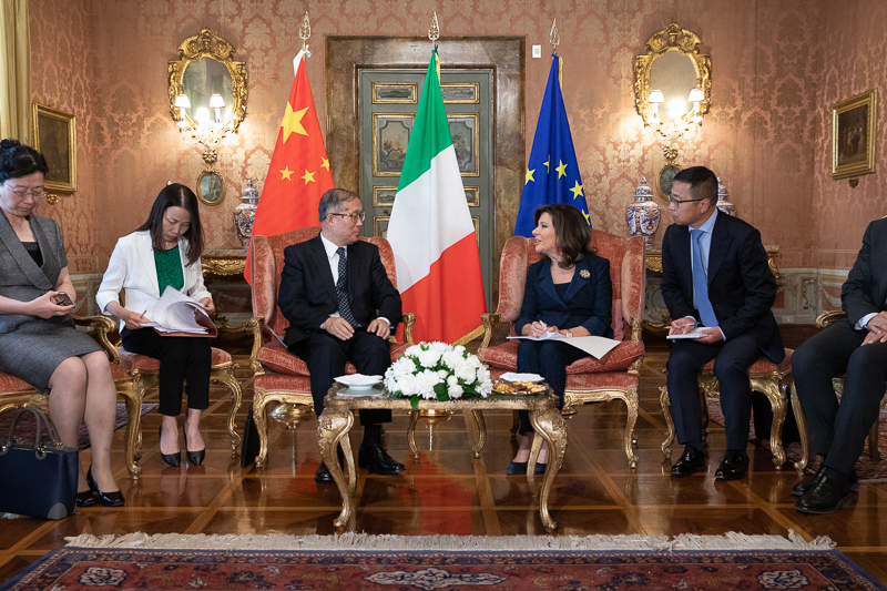 Il Presidente del Senato della Repubblica, Maria Elisabetta Alberti Casellati, durante i colloqui.