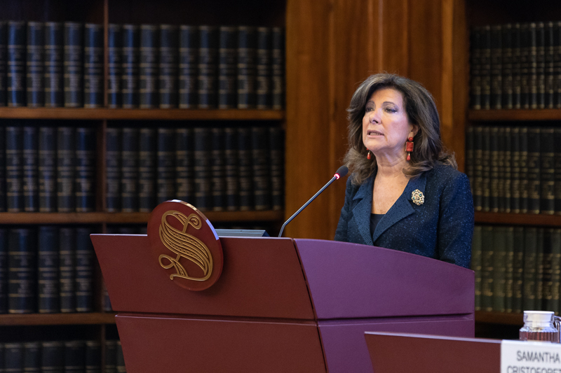Il Presidente del Senato, Maria Elisabetta Alberti Casellati, durante il suo intervento.