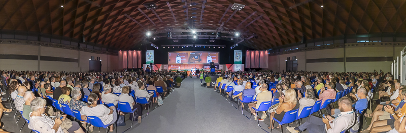 L'Auditorium Intesa San Paolo della Fiera di Rimini durante l'intervento del Presidente del Senato, Maria Elisabetta Alberti Casellati. L'Auditorium Intesa San Paolo della Fiera di Rimini durante l'intervento del Presidente del Senato, Maria Elisabetta Alberti Casellati.