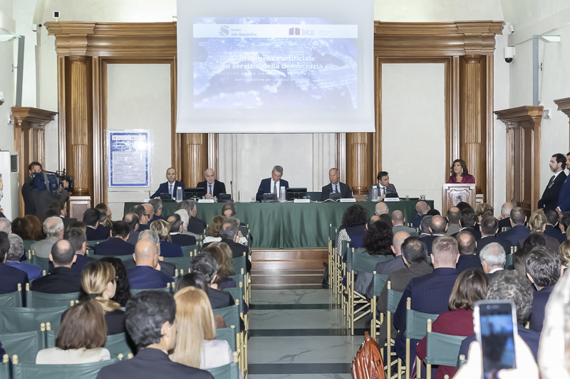 La Sala Capitolare del Palazzo della Minerva durante l'indirizzo di saluto del Presidente del Senato, Maria Elisabetta Alberti Casellati.