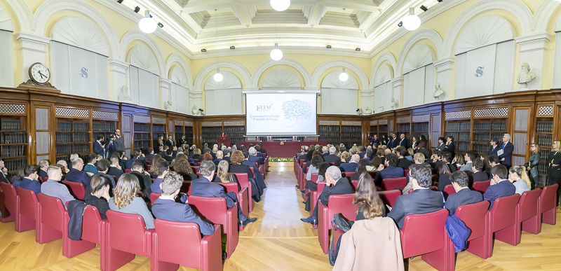 La Sala Koch di Palazzo Madama durante l'indirizzo di saluto del Presidente del Senato, Maria Elisabetta Alberti Casellati.