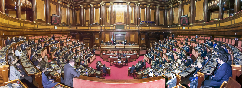 L'Aula legislativa di Palazzo Madama durante la cerimonia.