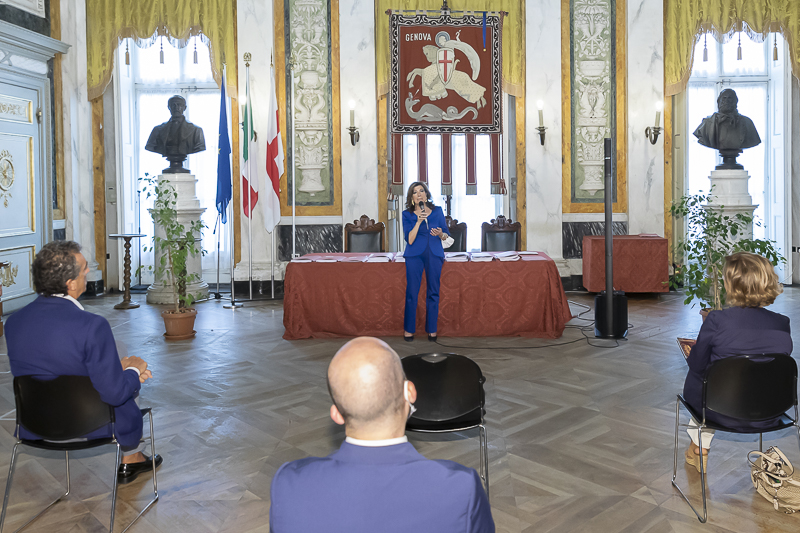 Indirizzo di saluto del Presidente del Senato, Maria Elisabetta Alberti Casellati, nel Salone di rappresentanza di Palazzo Doria Tursi, sede del Comune di Genova.
