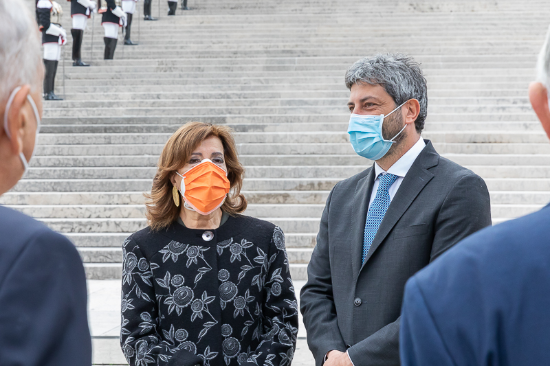 Roma. Il Presidente del Senato, Maria Elisabetta Alberti Casellati, attende l'arrivo del Capo dello Stato.