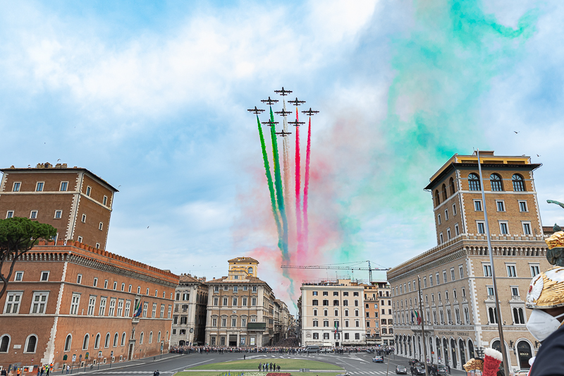 Sorvolo della Pattuglia Acrobatica Nazionale.
