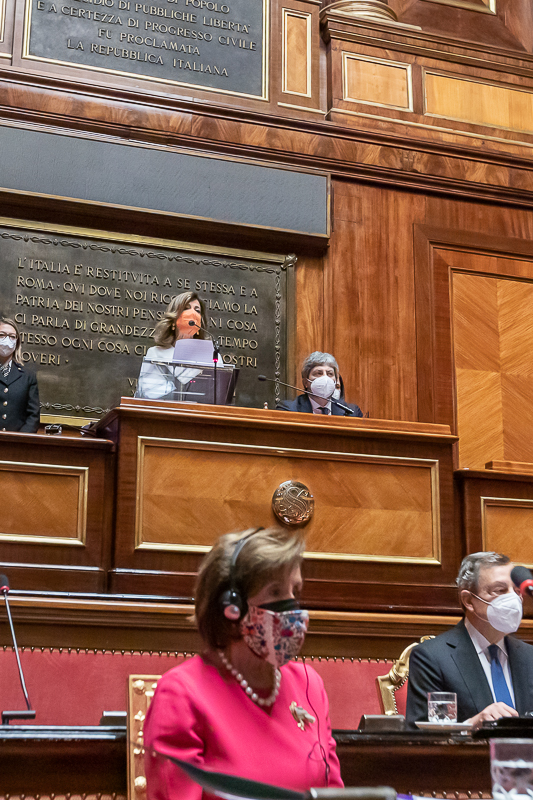 Intervento del Presidente del Senato, Maria Elisabetta Alberti Casellati, nell'Aula legislativa di Palazzo Madama in occasione della sessione inaugurale di apertura della VII Conferenza dei Presidenti di Parlamento dei Paesi del G20.