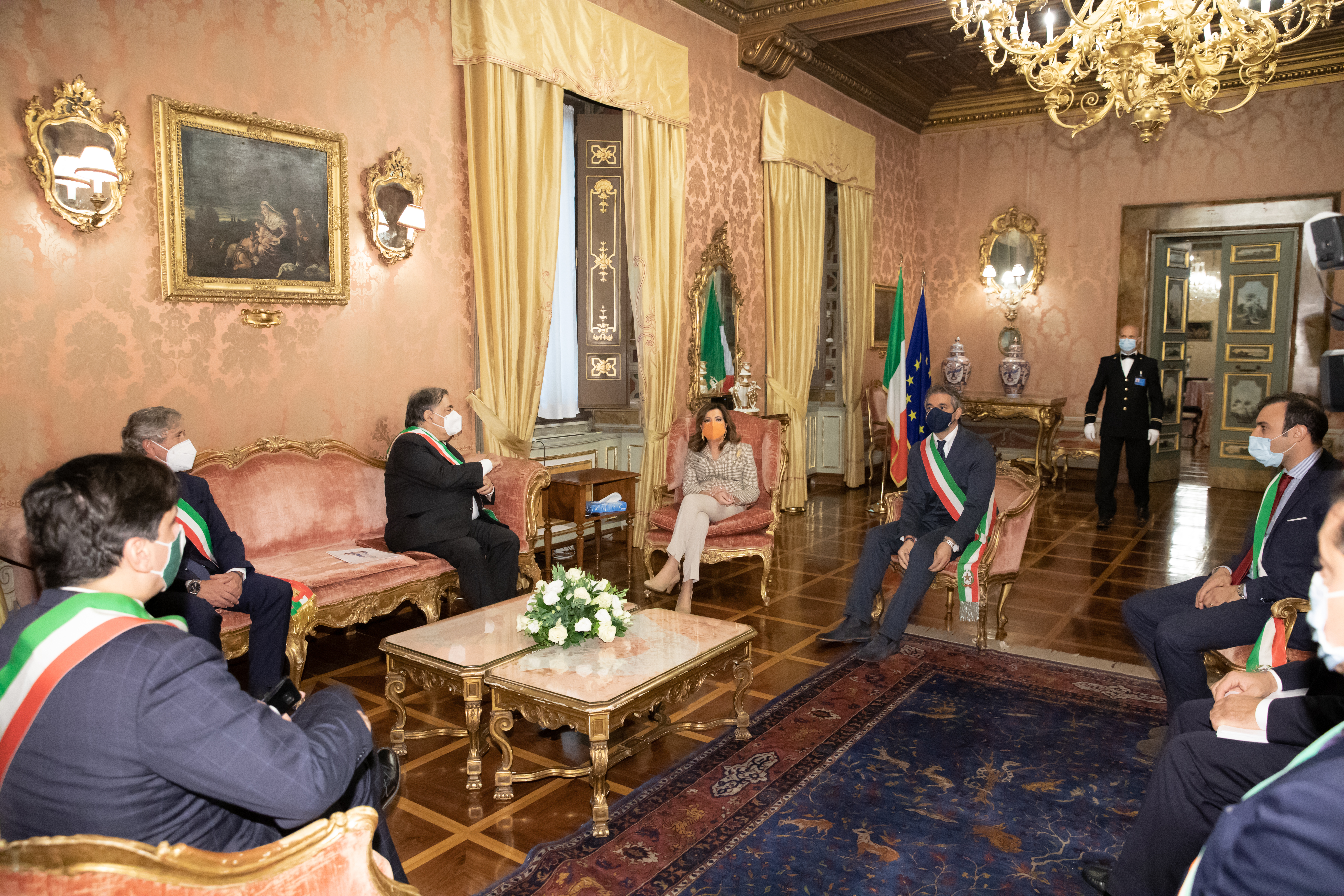 Un momento della visita.