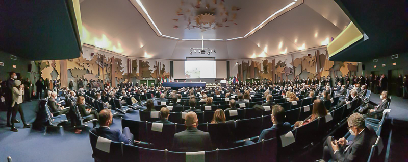 L'Aula Caravella Santa Maria durante l'intervento del Presidente del Senato, Maria Elisabetta Alberti Casellati.