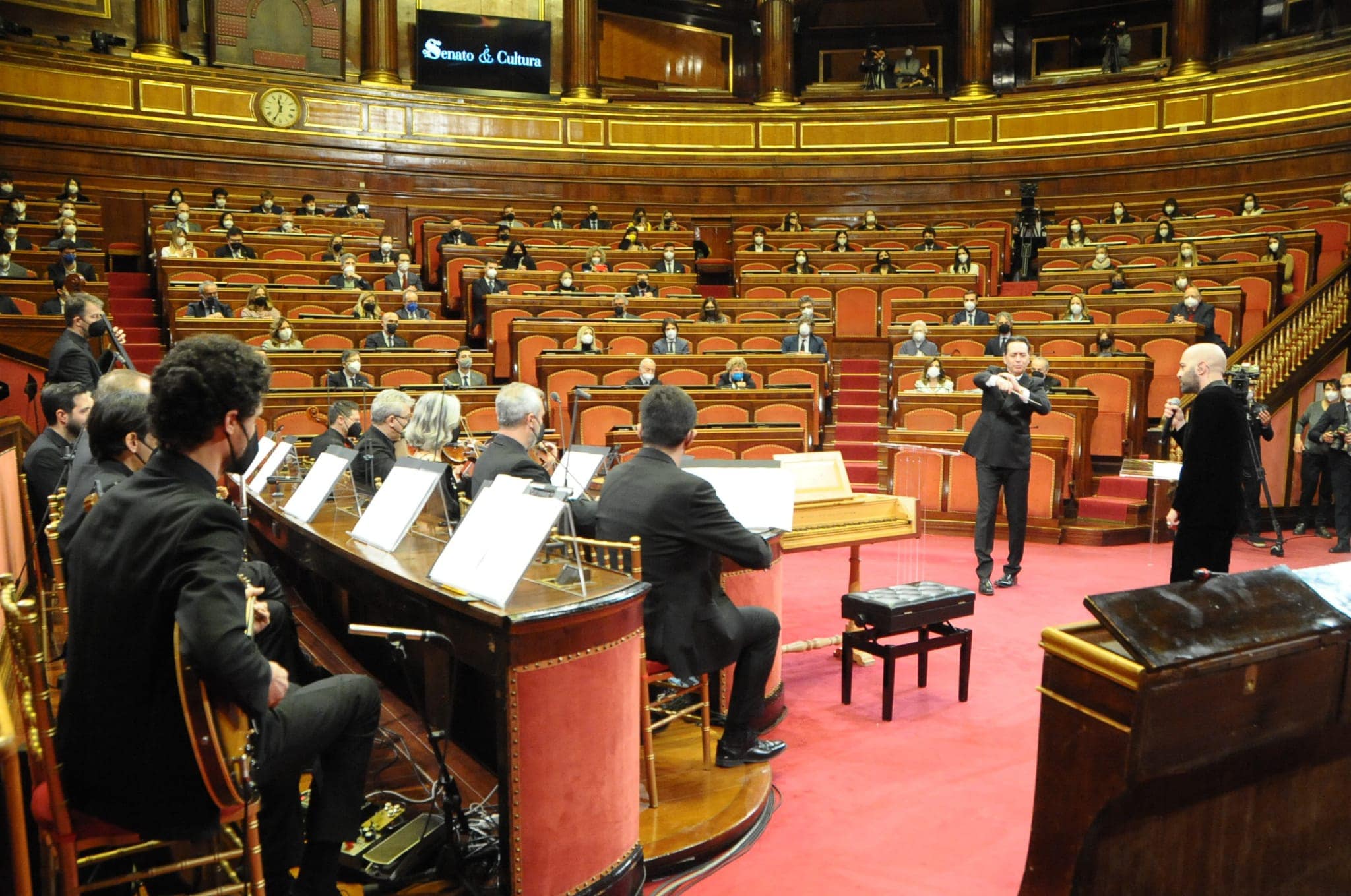 L'Aula legislativa di Palazzo Madama in occasione del 21° appuntamento di Senato &' Cultura: L'Aula legislativa di Palazzo Madama in occasione del 21° appuntamento di Senato &' Cultura: