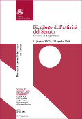 Riepilogo dell'attività del Senato XIV legislatura. 5° anno di legislatura. 1° giugno 2005 - 27 aprile 2006