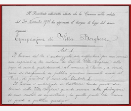 Espropiazione Villa Borghese