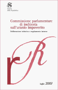 Commissione parlamentare di inchiesta sull'uranio impoverito - Deliberazione istitutiva e regolamento interno