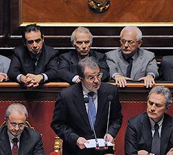 Il Presidente Prodi durante il suo intervento in Aula