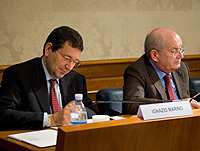 Il senatore Ignazio Marino e il giornalista Luciano Onder