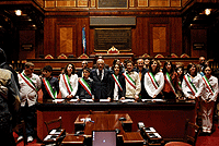 Il Presidente Marini con i Minisindaci nell'Aula di Palazzo Madama