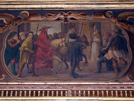 Particolare del fregio che circonda il soffitto della Sala Cavour.