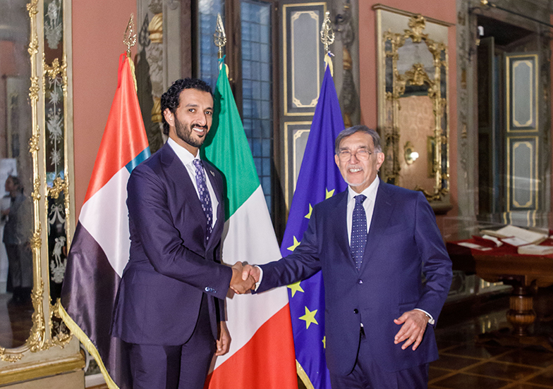 Il Presidente del Senato con il Ministro dell'Economia degli Emirati Arabi Uniti