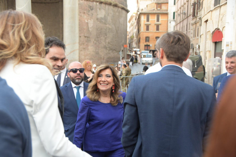 Il Presidente del Senato, Maria Elisabetta Alberti Casellati, giunge a piazza della Rotonda.