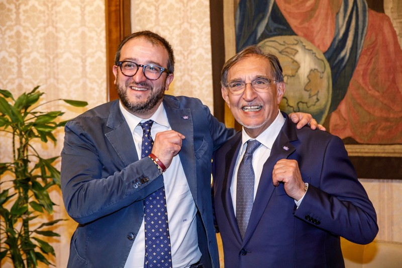 Il Presidente del Senato con il sindaco de L'Aquila